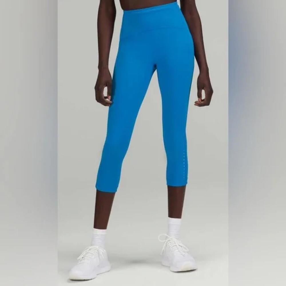 Lululemon Swift Speed HR Crop Poolside Blue 21" Women's Leggings - 16 - NWT
